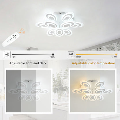 9-Lights Elliptical Petal Shape LED Semi-Flush Mount Lighting