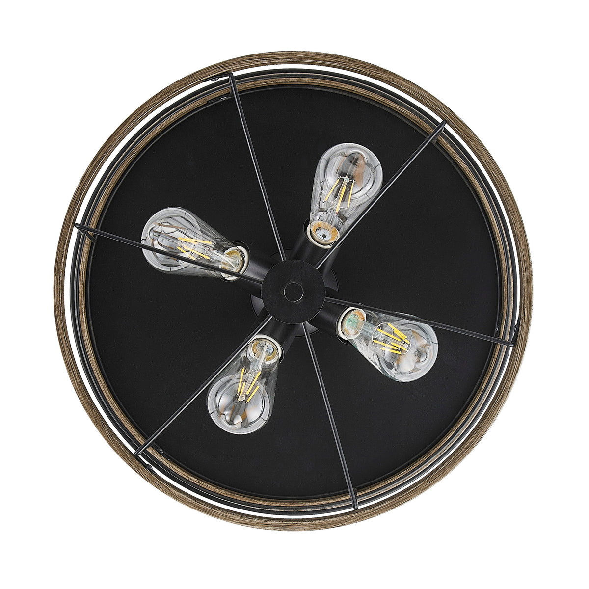 4-Lights Round Metal Frame Openwork Design Flush Mount Lighting