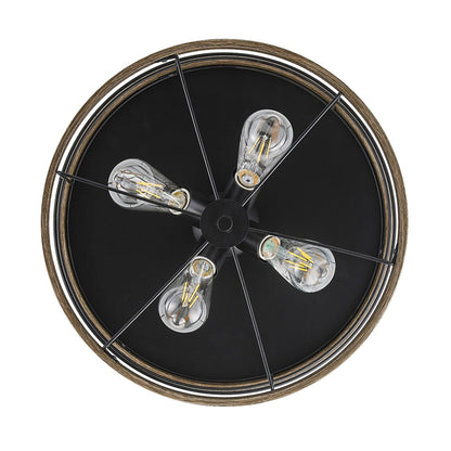 4-Lights Round Metal Frame Openwork Design Flush Mount Lighting