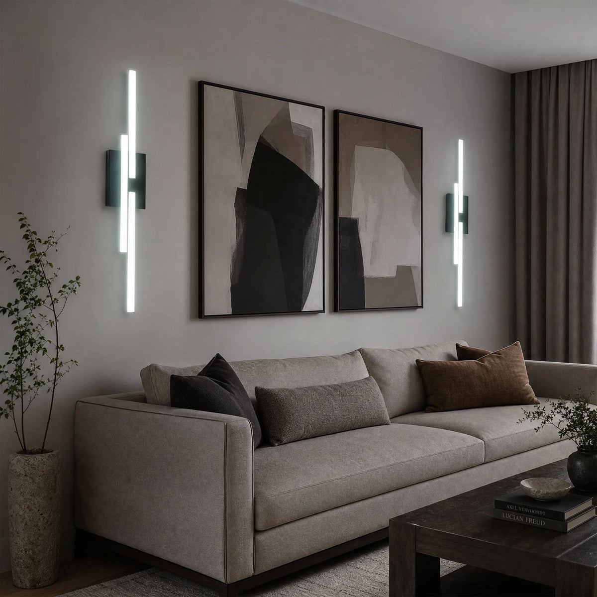 1 Light Modern Linear Black LED Bathroom Vanity Wall Sconce