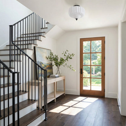 3-Light Farmhouse Fluted Glass Ceiling Light