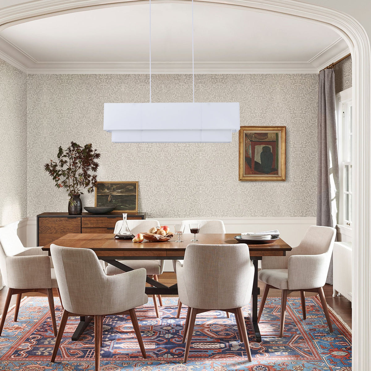3-Light 35.43'' Oversize Fabric Rectangular Shade Island Lighting