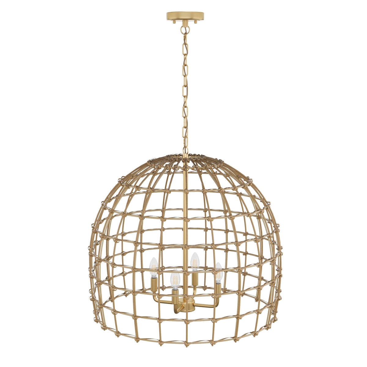 4-Lights Bell Shape with Sturdy Metal Frame Bohemia Pendant Lighting