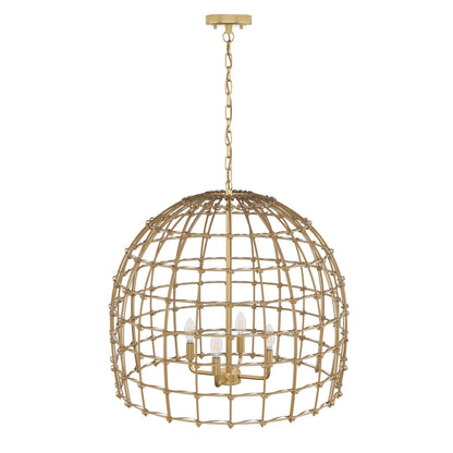 4-Lights Bell Shape with Sturdy Metal Frame Bohemia Pendant Lighting