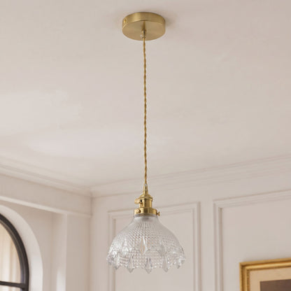 1-Light Clear Glass Mini Pendant Light for Kitchen Island