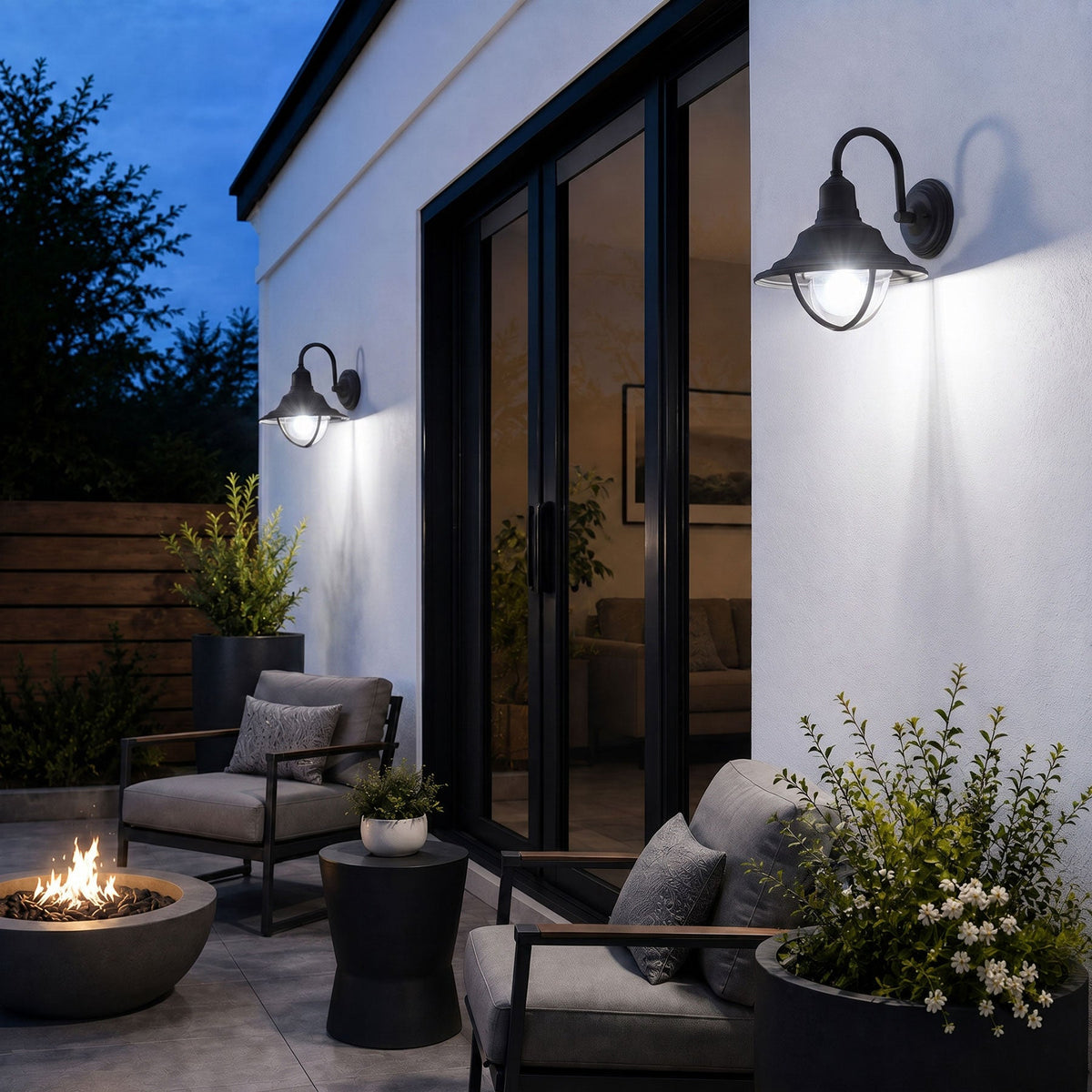 1-Light Industrial Outdoor Wall Light for Garage Entryway