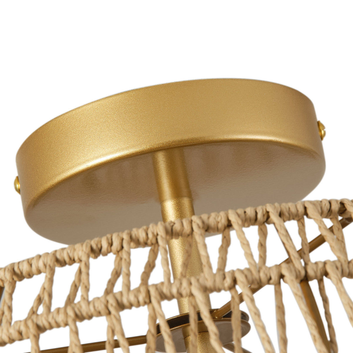 2-Lights Paper Rope Lantern Shape Semi-Flush Mount Lighting