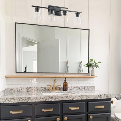 3-Light & 4-Light Dimmable Bathroom Clear Glass Wall Vanity Lighting
