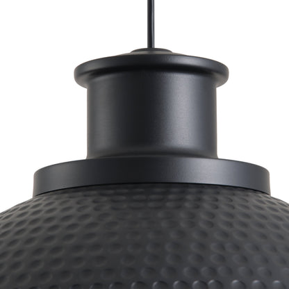 1-Light Black Exterior Gold Interior Bowl Pendant Light