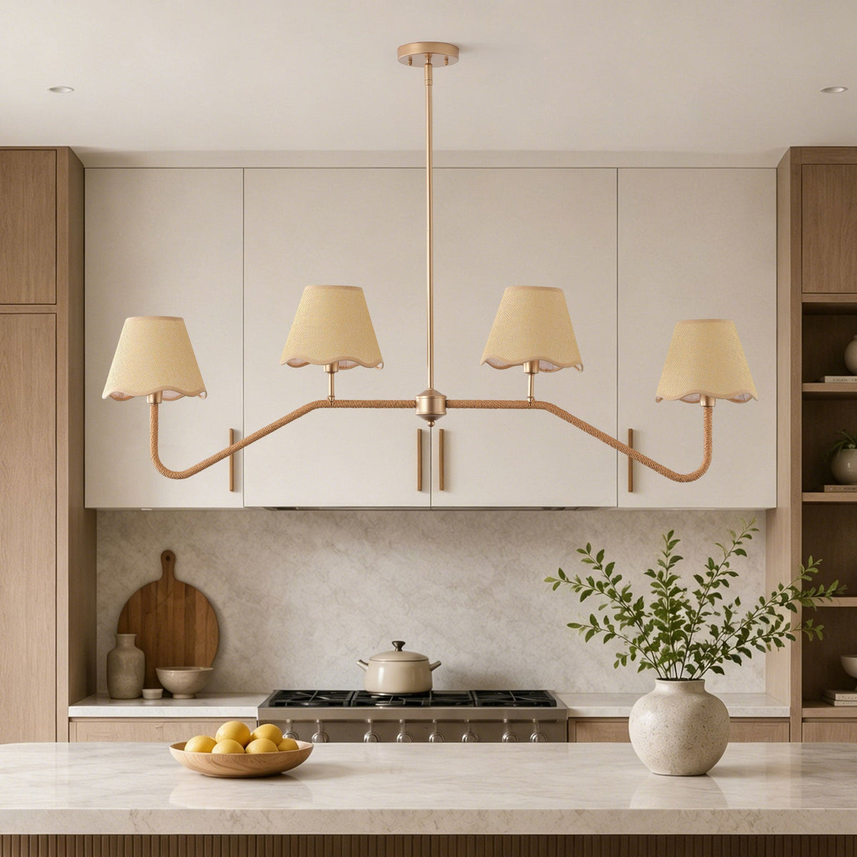 4-Light Farmhouse Kitchen Island Chandelier