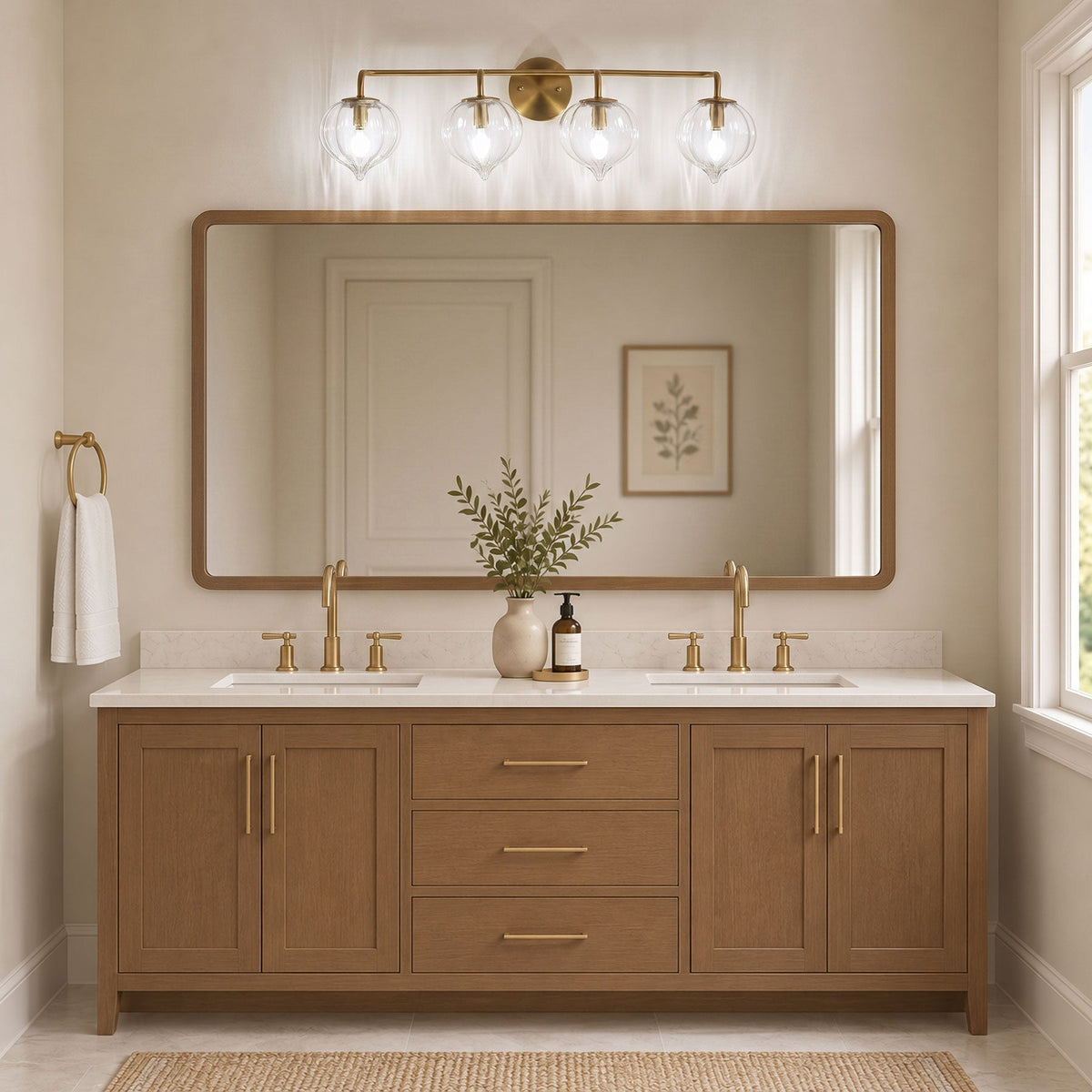 3-light & 4-light Pumpkin Glass Vanity Light