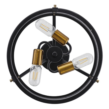 3-Lights Special Glass Shade Semi-Flush Mount Lighting