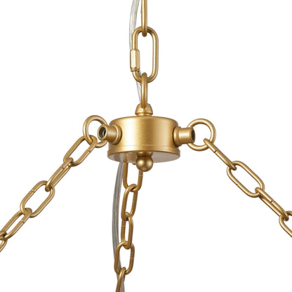 6-Lights Bell-Shaped Aquatic Plant Weaving Oversize Pendant Lighting