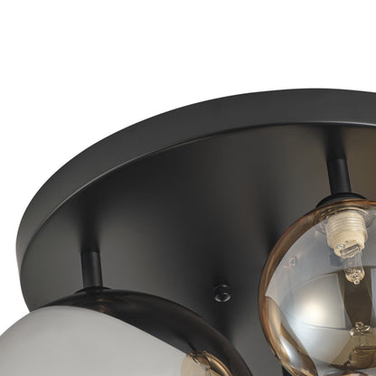5-Lights Spherical Glass Shades of Various Sizes Flush Mount Lighting