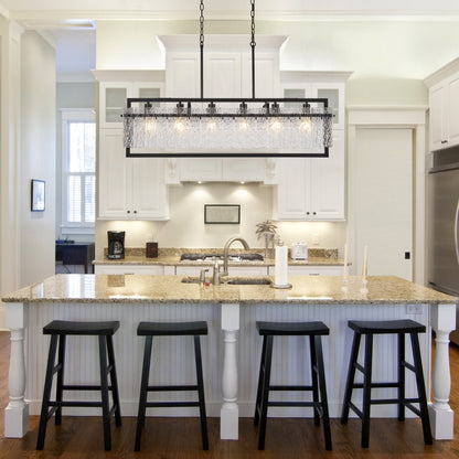 6-Light Clear Glass Pieces Design for Kitchen Island