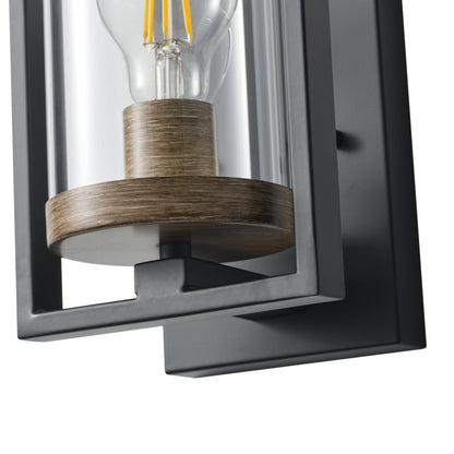 1-Light Glass Shade with Square Picture Frame Design Wall Sconce
