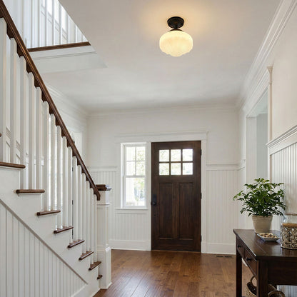 1-Light Vintage Schoolhouse Semi Flush Mount Ceiling Light