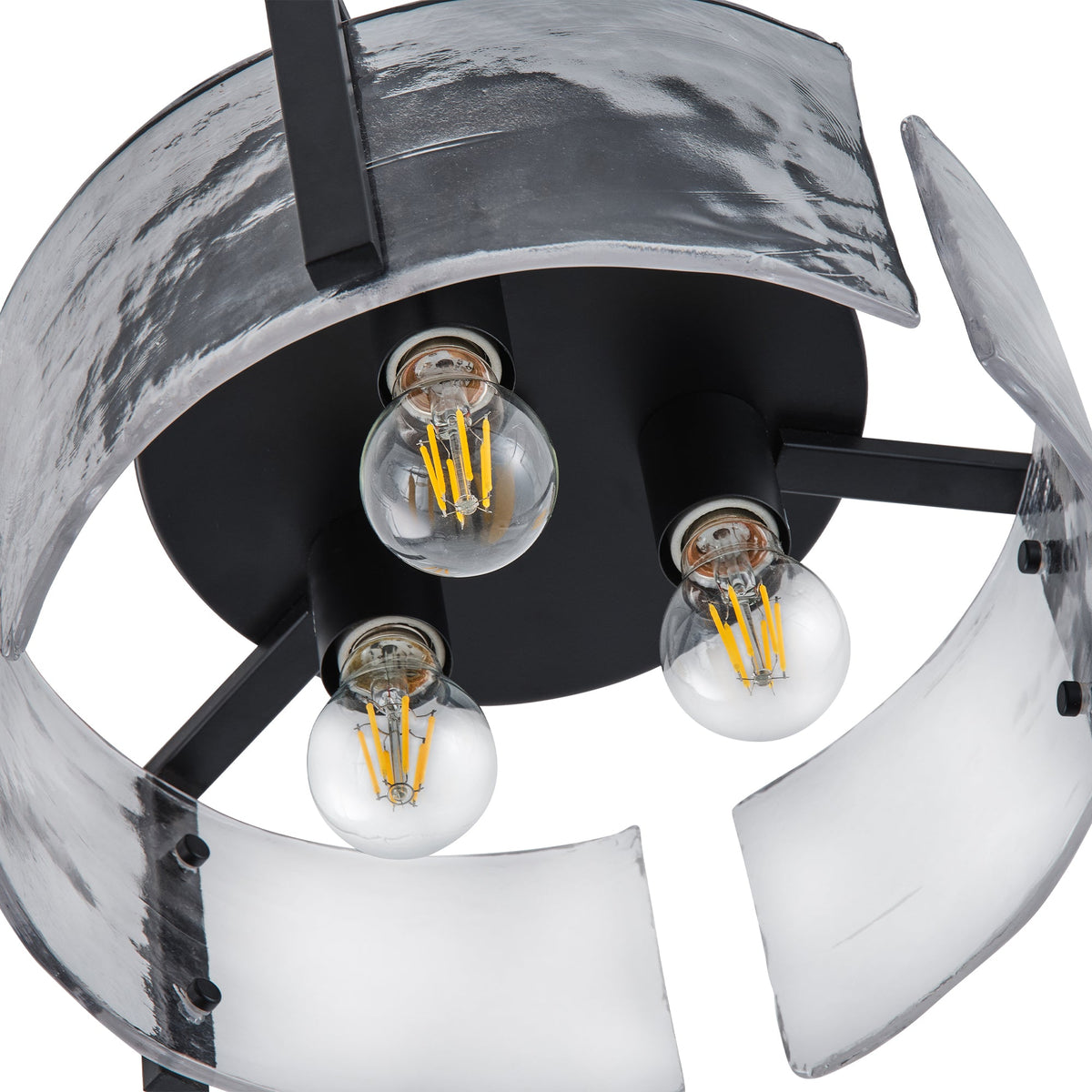 3-Lights Water Streaks Design Flush Mount Lighting