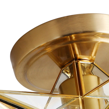 1-Light Geometric Star Semi-Flush Mount Lighting