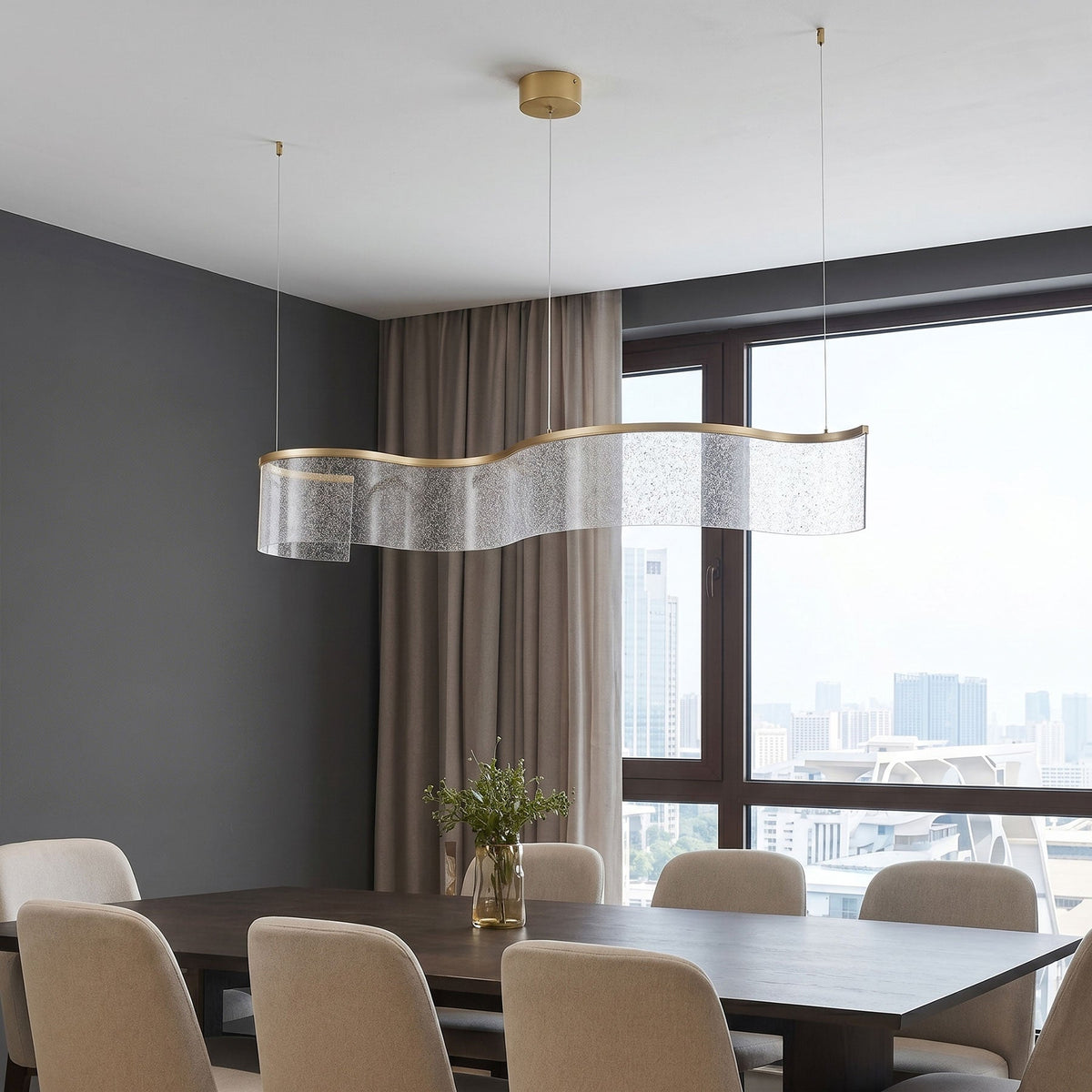 1 Light LED Modern Linear Pendant Light For Kitchen Island