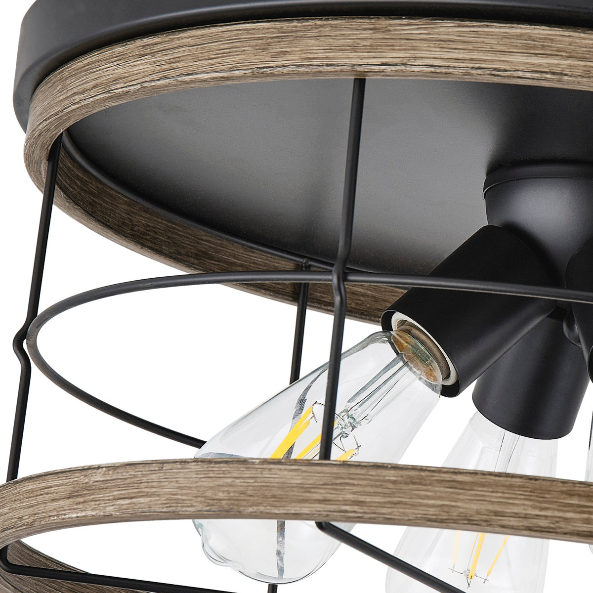 4-Lights Round Metal Frame Openwork Design Flush Mount Lighting
