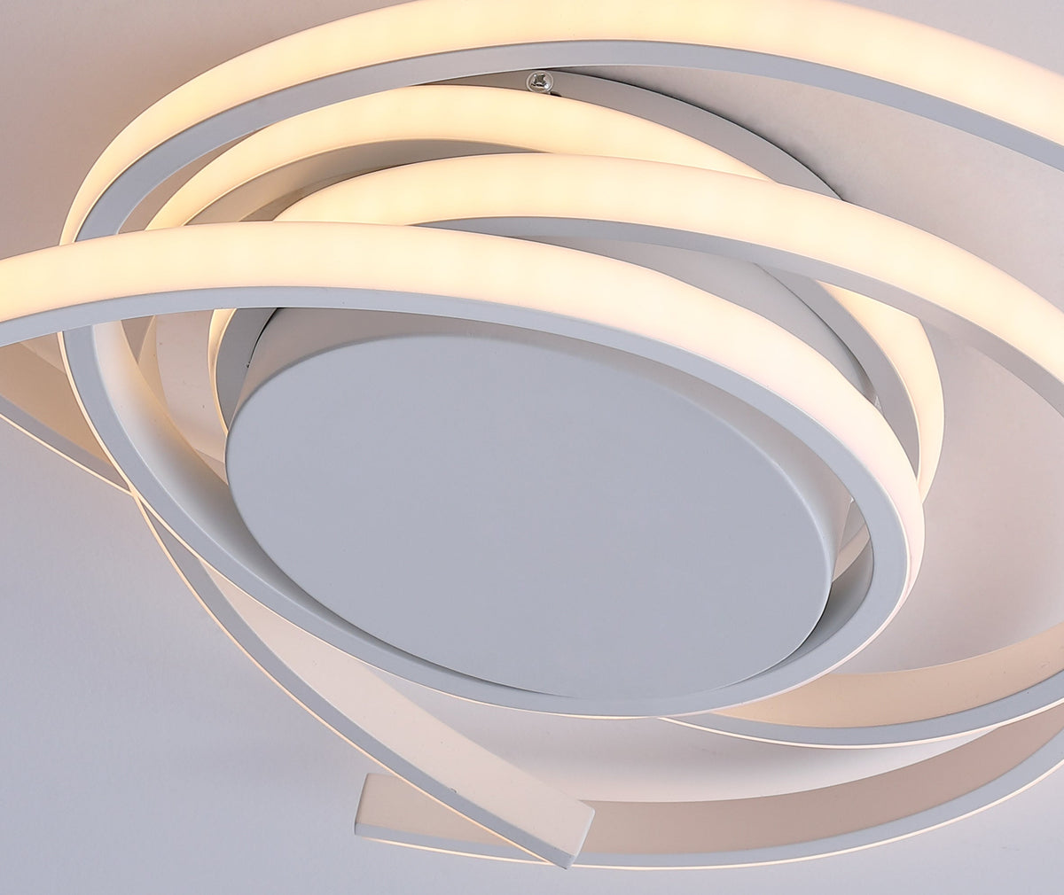 1-Light Wavy Linear LED Semi-Flush Mount Lighting