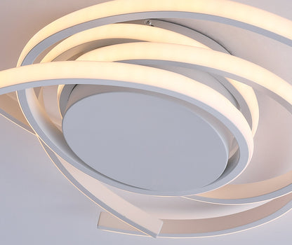1-Light Wavy Linear LED Semi-Flush Mount Lighting