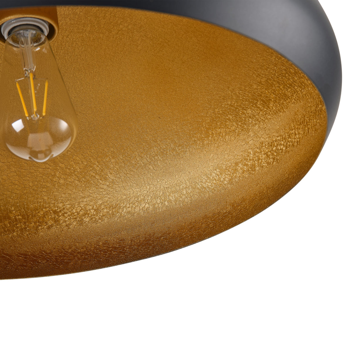 1-Light Oversize Sanding Black Pendant Lighting