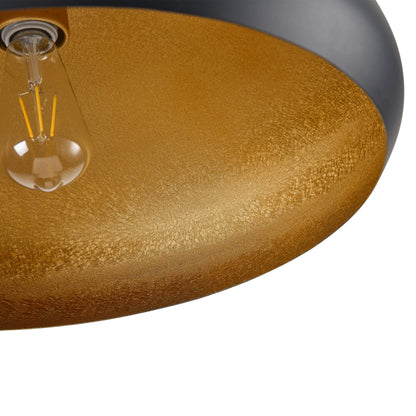 1-Light Oversize Sanding Black Pendant Lighting