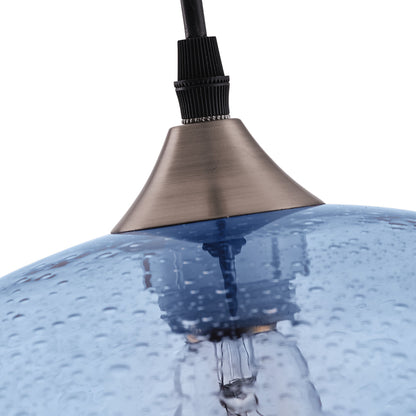 1-Light Oval Glass Shade Pendant Lighting