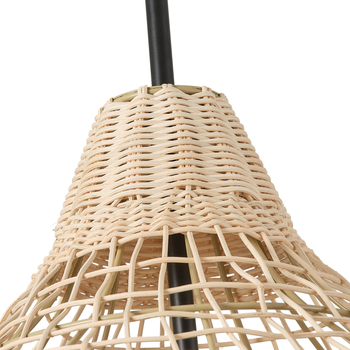 3-Lights Beige Rattan Hollow Out Design Pendant Lighting