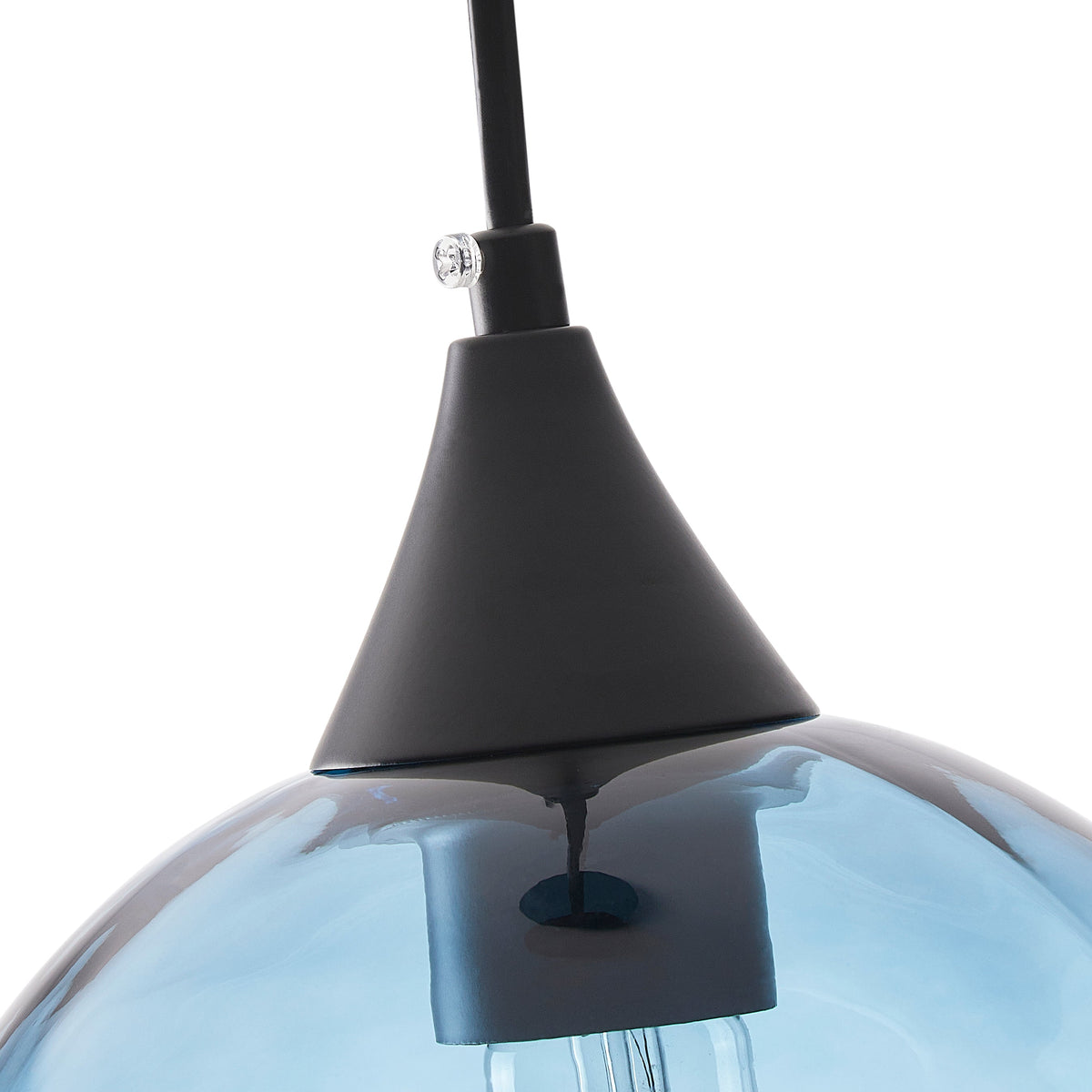 1-Light Blue Ball Shade Pendant Lighting