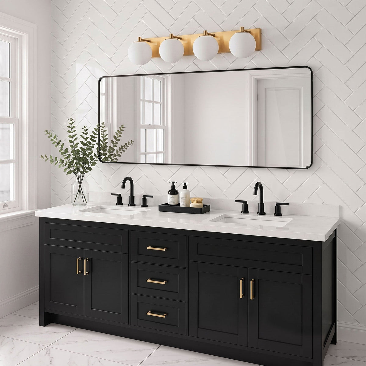 3-Light & 4-Light Globe Vanity Light for Mirror