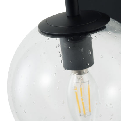 2-Lights Clear Glass Globe Shade Wall Sconces