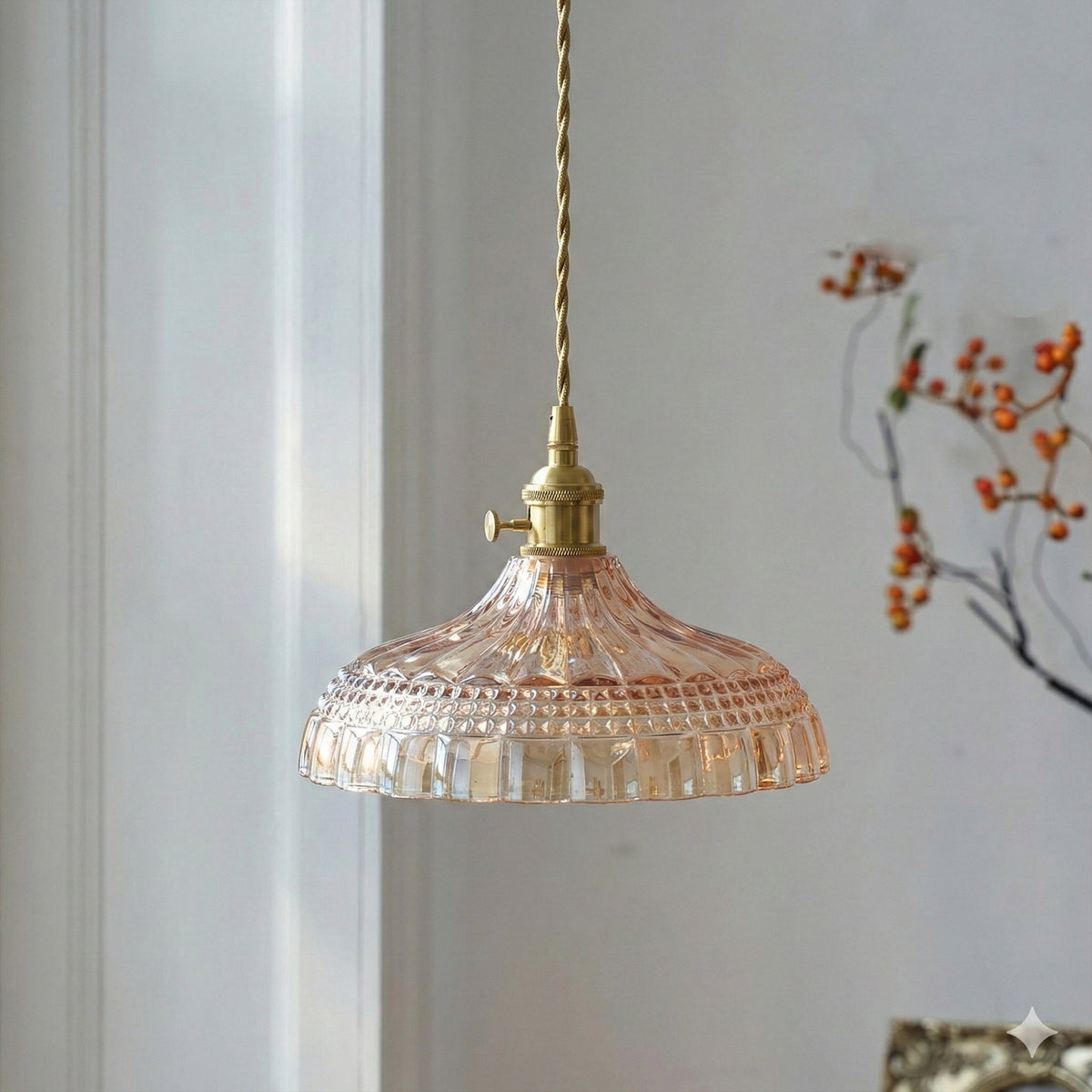 1-Light Vintage Glass Pendant Light Kitchen Island Lighting