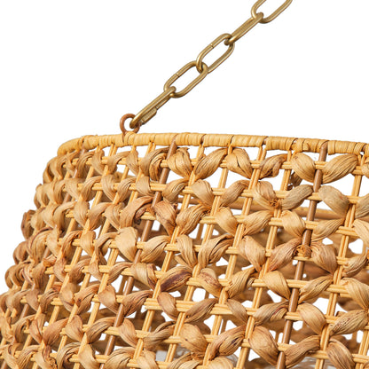 6-Lights Bell-Shaped Aquatic Plant Weaving Oversize Pendant Lighting