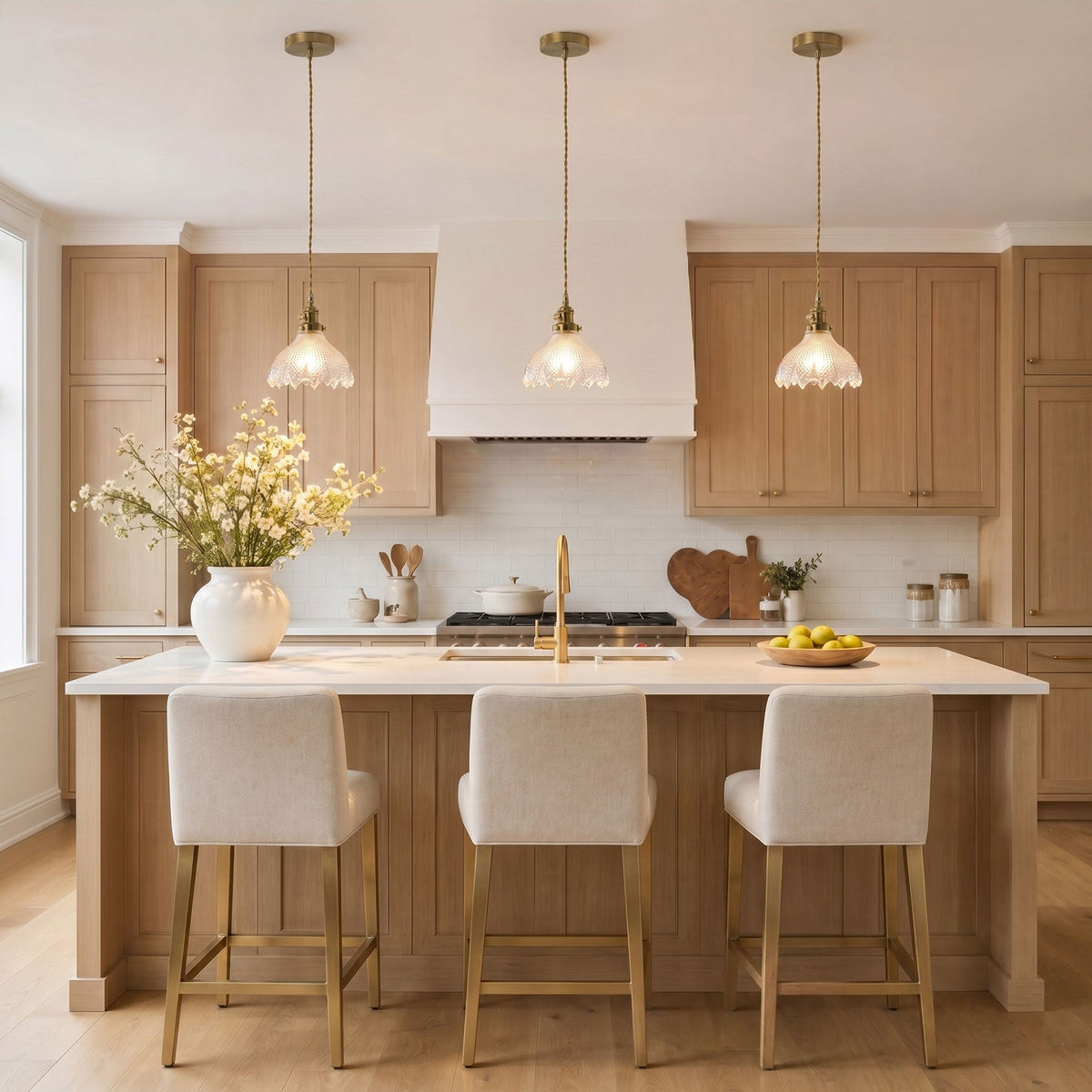 1-Light Clear Glass Mini Pendant Light for Kitchen Island