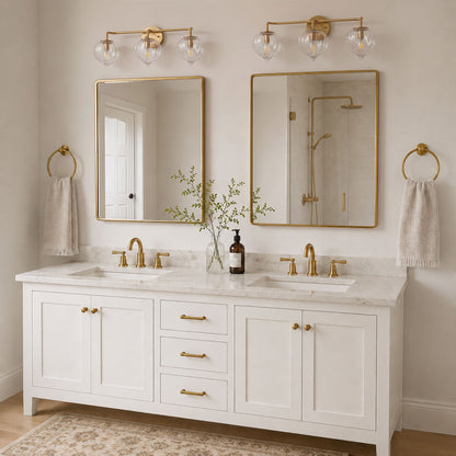 3-light & 4-light Pumpkin Glass Vanity Light