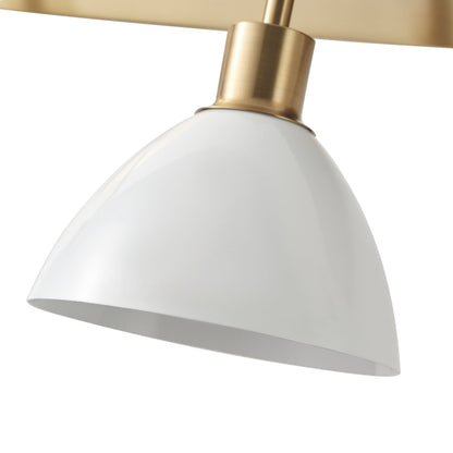 3-Lights Cream Round Shape Glass Shade Bathroom Vanity Lighting