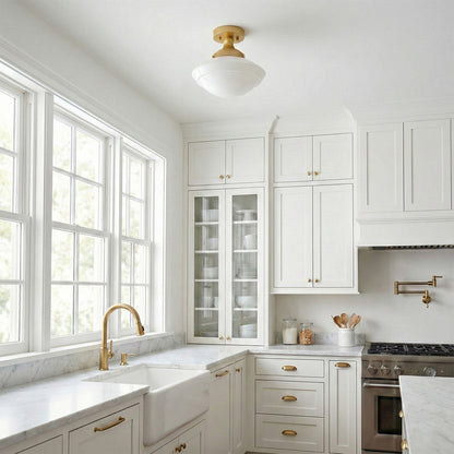 1-Light Farmhouse Semi Flush Mount Ceiling Light