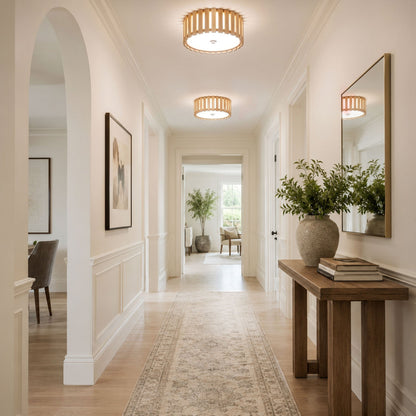 1-Light Modern Farmhouse Round LED Flush Mount Ceiling Light