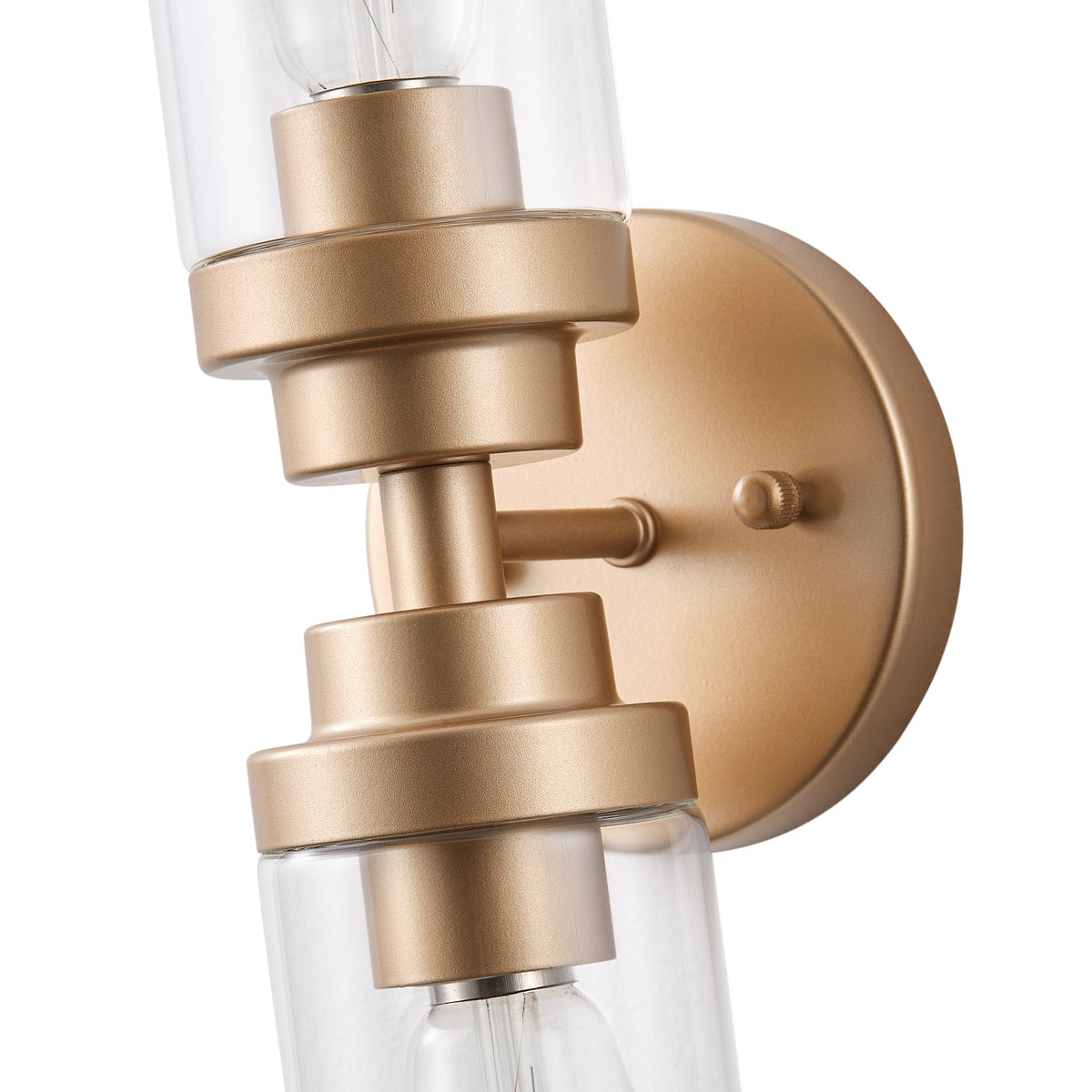 2-Light Clear Glass Cylindrical Shade Wall Sconces