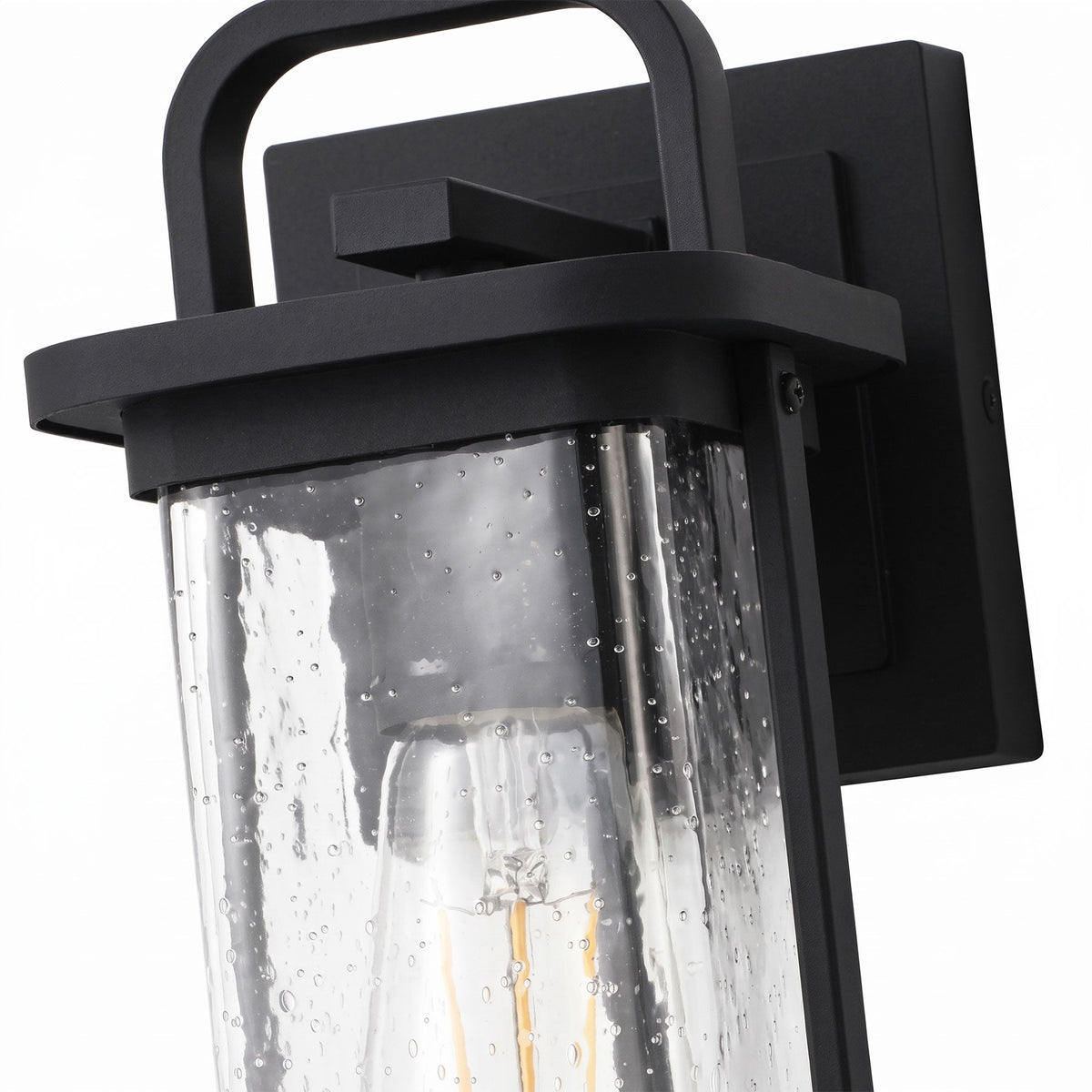 1-Light Wet Rated Black Outdoor Wall Light for Porch