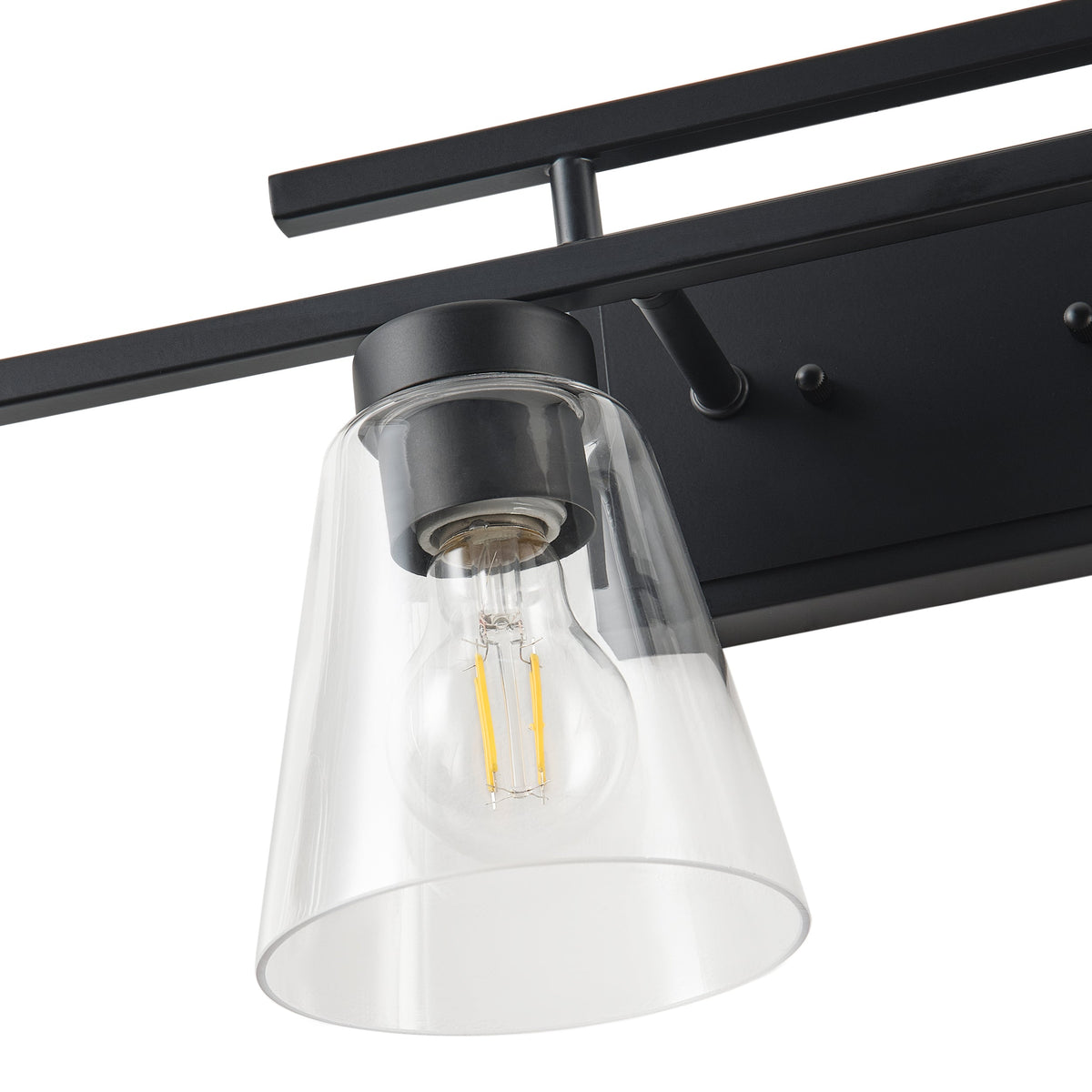 3-Light & 4-Light Dimmable Bathroom Clear Glass Wall Vanity Lighting