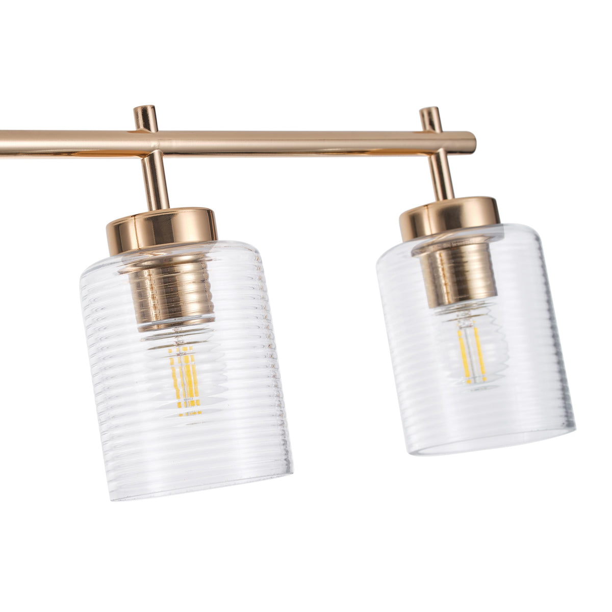 4-Light & 6-Light Gold Modern Linear Glass Shape Kitchen Island Lights