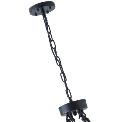12-Lights Vintage Wagon Wheel Chandelier