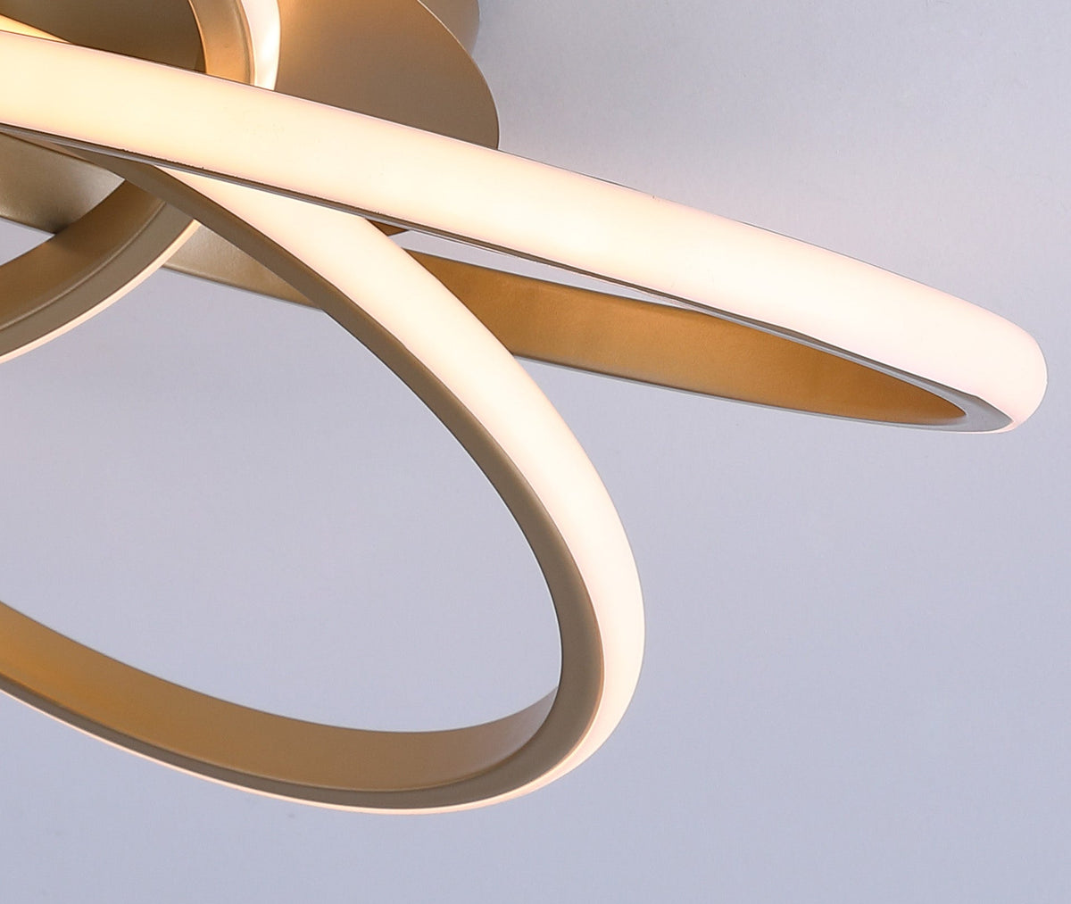 1-Light Twisted Wavy Linear LED Semi-Flush Mount Lighting