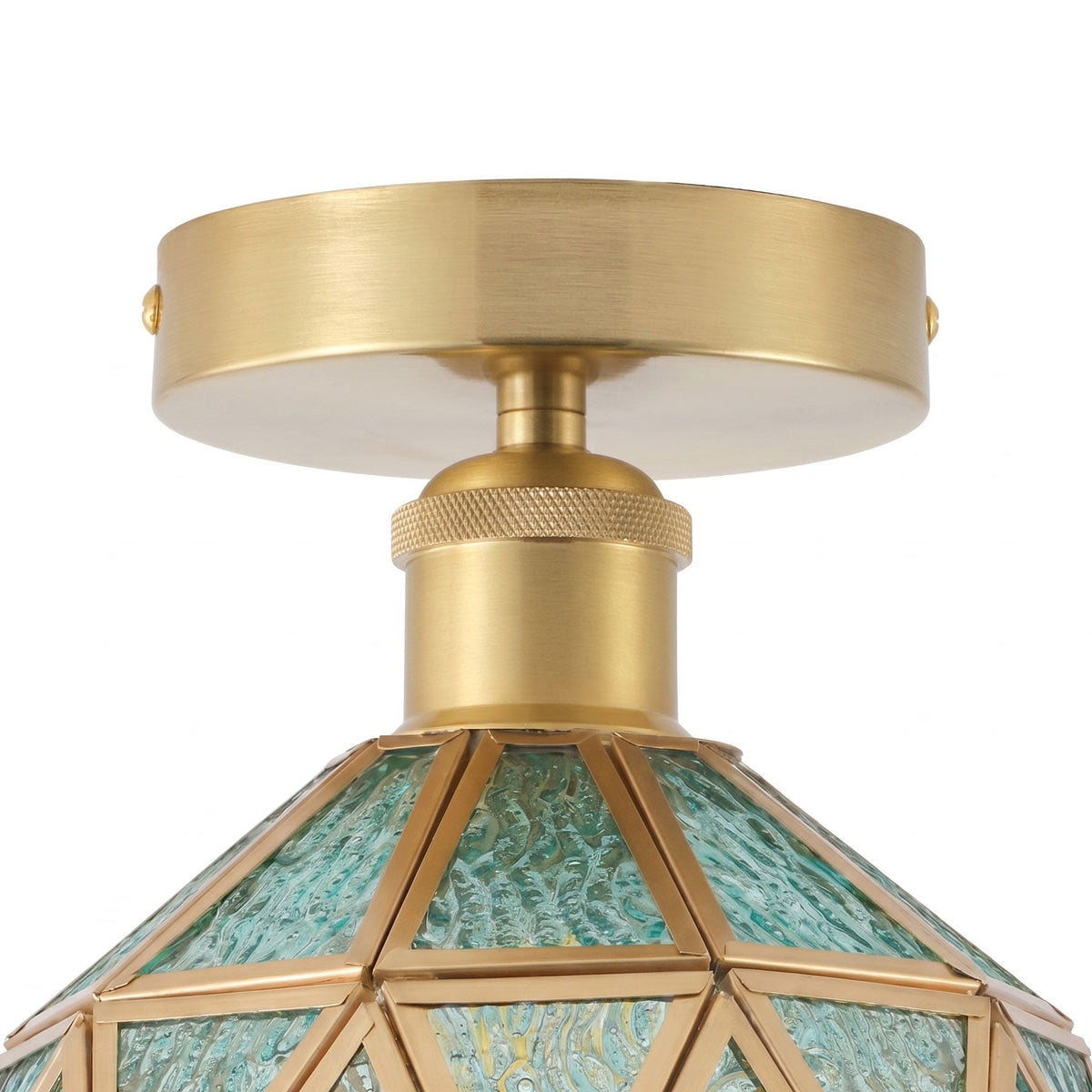 1-Light Brass Flower Ceiling Light for Bedroom