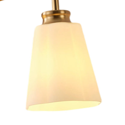 3-Light Gold Opal Glass Bathroom Vanity Light