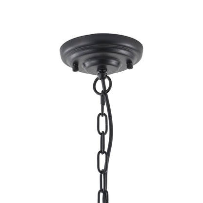 4-Light Vintage Pendant Light With Opal Glass Shade